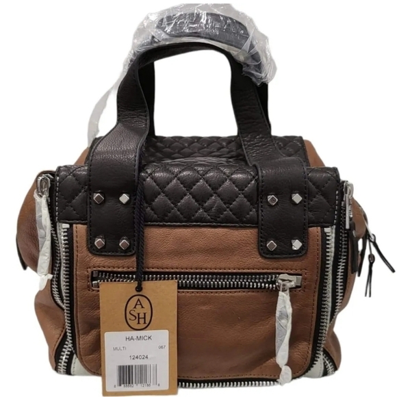 Ash Ha-mick Multicolor Leather Satchel Bag NWT - Picture 1 of 9